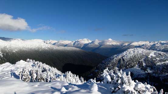 A good contrast showing the snowline