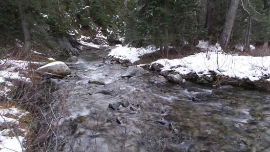 Oh here's the creek that I ended up having to ford bare feet...