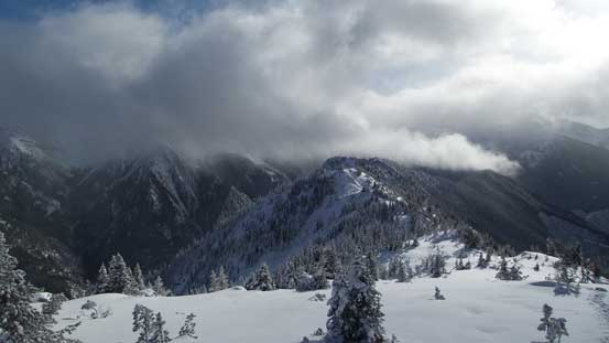Looking back towards the false summit