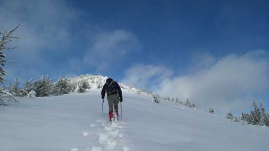 Alex plodding up the true summit