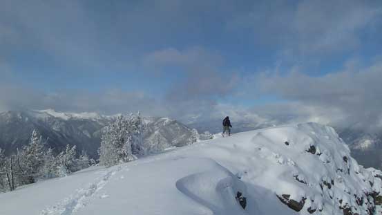 Alex approaching the summit