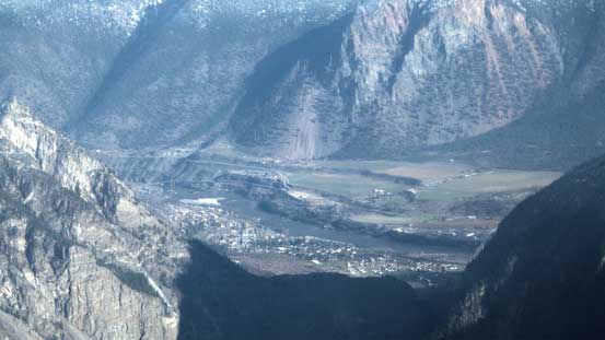 A zoomed-in view towards Lillooet
