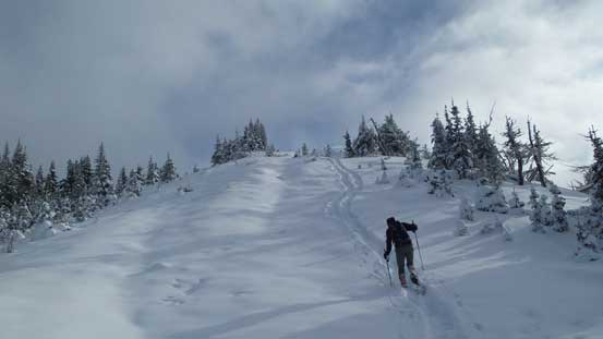 Slogging back up the false summit