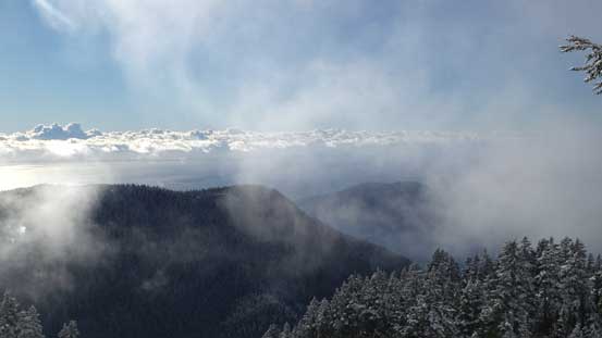 Getting higher than Black Mountain now. Looking down at Howe Sound