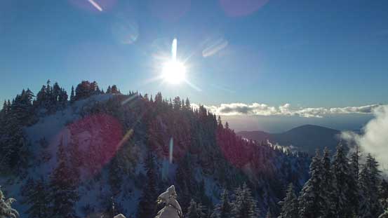 Looking across the shoulder of the south summit