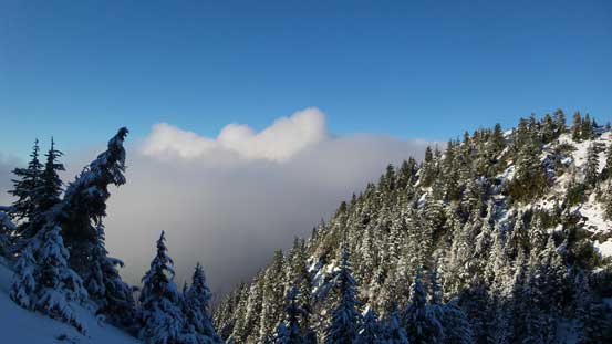 Partway up the south summit, looking back