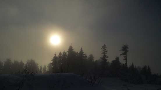 A layer of misty clouds rolled in...