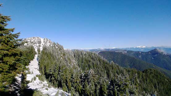 Cresting the ridge now, looking ahead