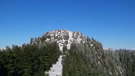 A zoomed-in view of the summit block