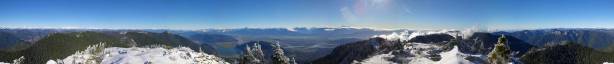 Summit Panorama from Deroche Mountain. Click to view large size.