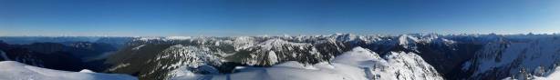 Partial summit panorama from Conway Peak. Click to view large size.