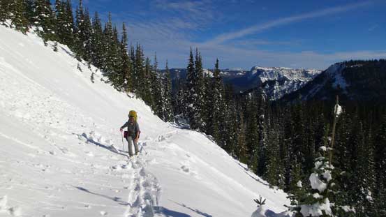 Alex finishing the traverse