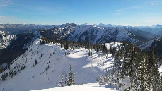 Looking back from partway up that broad ridge