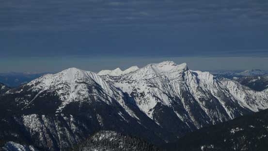 Mt. Dewdney is the tall peak. Mt. Ford is the first bump from left