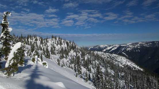 Looking back from halfway down