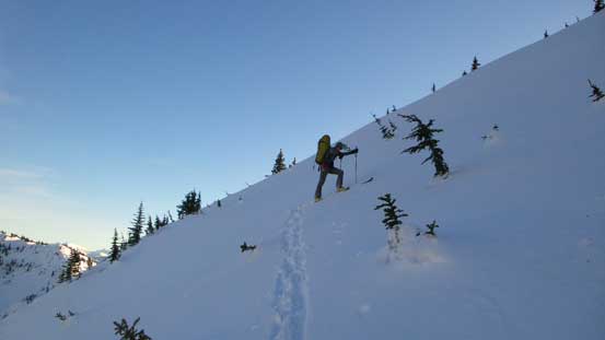 Alex leading the way. Went straight up initially