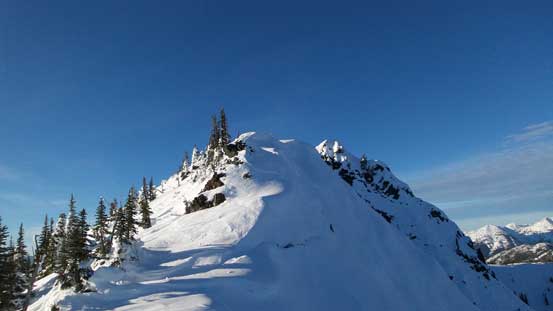 Ascending towards the true summit