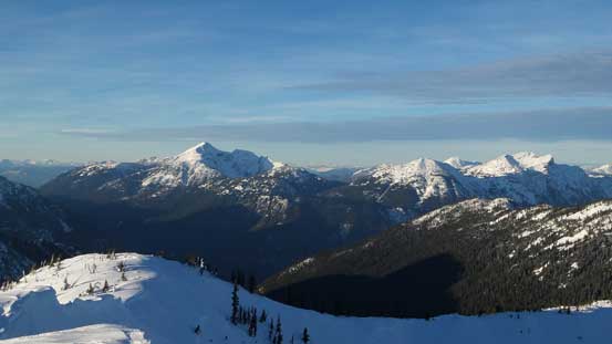 Mt. Outram and Mt. Dewdney on the skyline