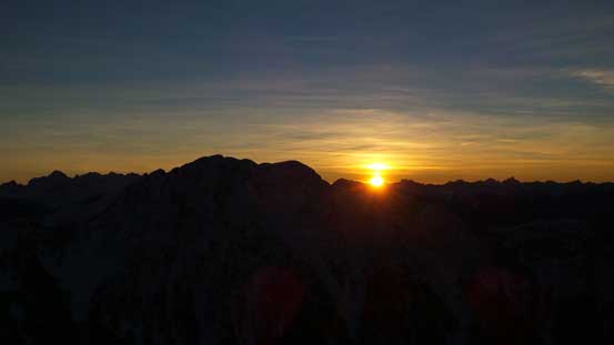 Sunset over the shoulder of Mt. Brice
