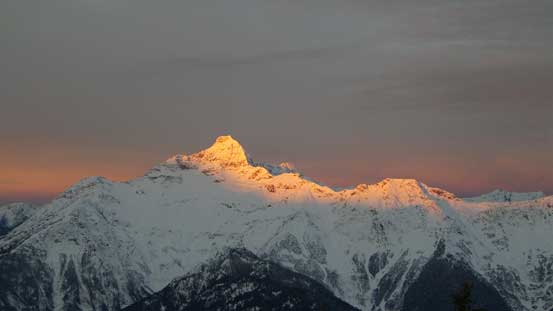 And, alpenglow on Silvertip Mountain
