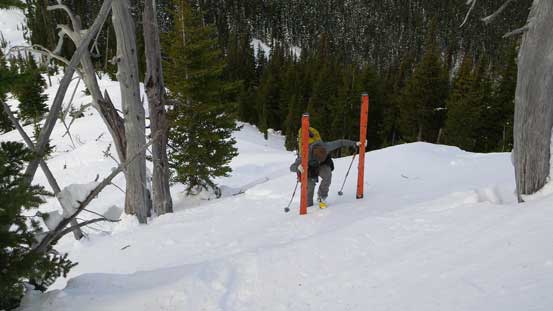 Sections of the ridge was not very skiable...
