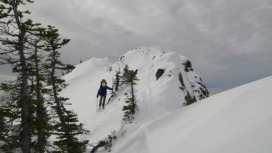 Finishing the jagged pinnacles traverse