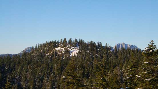 Cathedral Mountain pokes behind Suicide Bluff