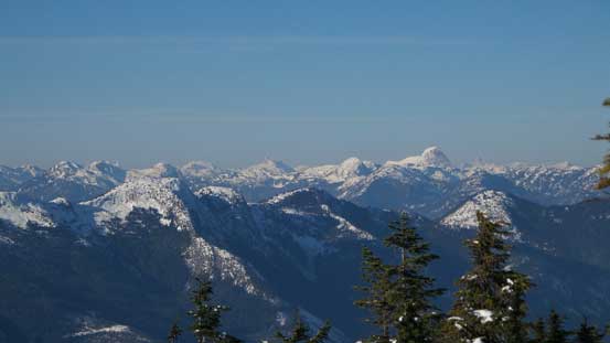Mt. Urquhart sticks through on the horizon