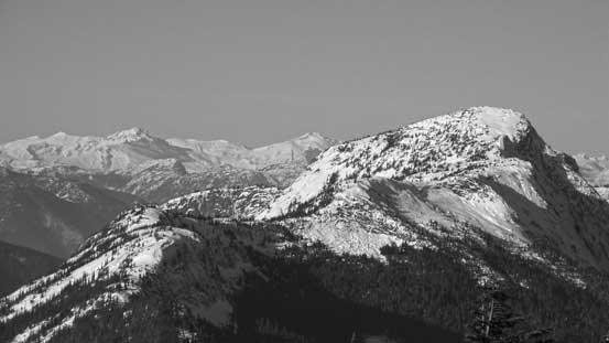 Gamuza Peak on right with Mt. Breakenridge and Traverse Peak behind on the horizon