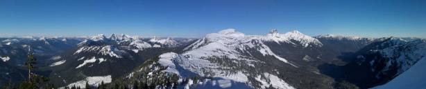 Partial summit panorama from Zupjok Peak. Click to view large size.