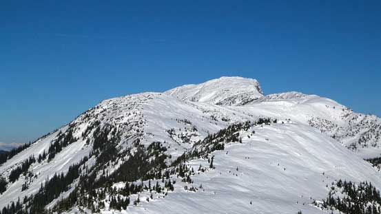 The bump in immediate front. Llama Peak behind and Alpaca Peak is the big one
