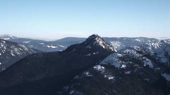 Looking towards the forested Zum Peak