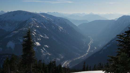 Looking down at Highway 5