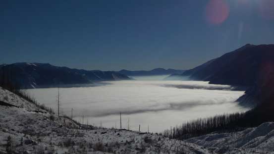 One last look at the valley clouds before entering some forest