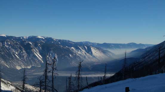 The valley clouds started to lift up revealing views of Fraser Canyon