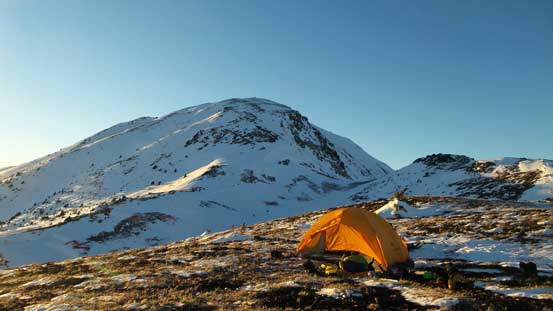 Our tent and our objective...