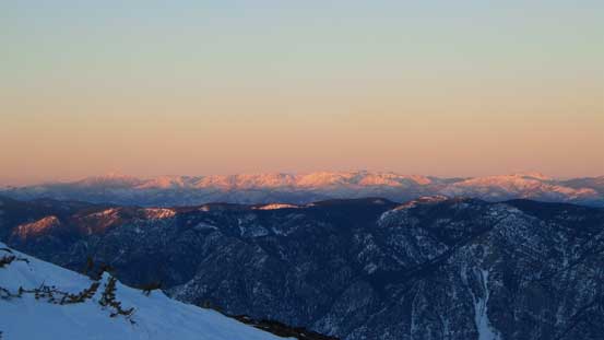 Evening glow on Marble Range by Clinton