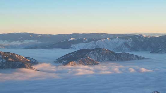 The first bit of sunbeam shown on the valley clouds