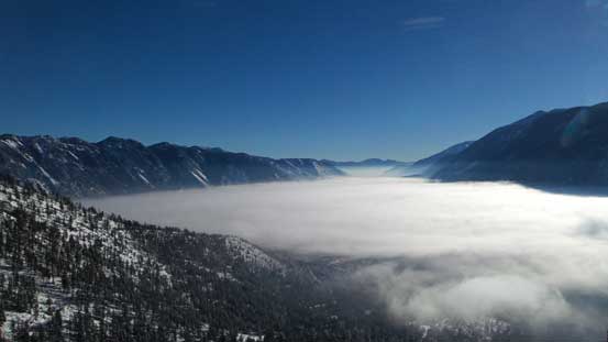 The valley clouds were still there