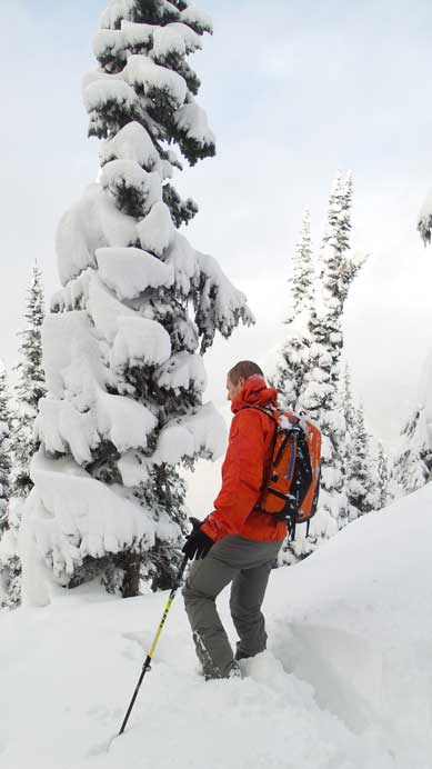 Ben taking a break from the trail-breaking
