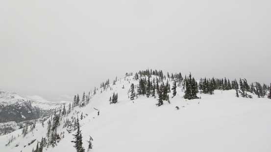 Ascending easy terrain up Great Bear