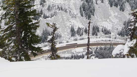 Looking straight down towards the Highway