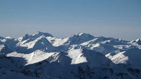 Wedge Mountain (L) is the 4th highest in SW BC; Mt. Weart which I bagged in October on right