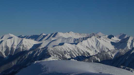 Not sure if it's actually visible, but Mt. Seton is the highest peak looking that way
