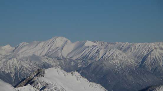 The massive Whitecap Mountain catches one's eye from everywhere 