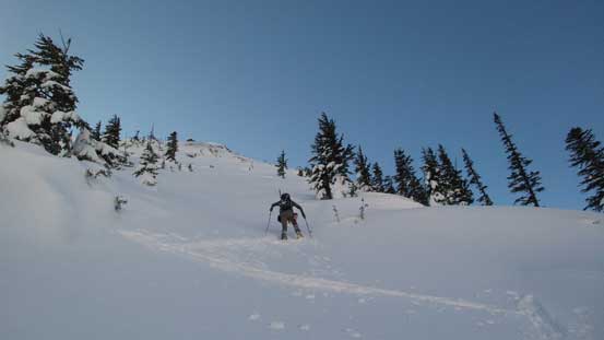 Skinning up this gully/depression feature