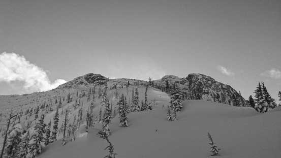 From the NW Ridge proper, looking upwards