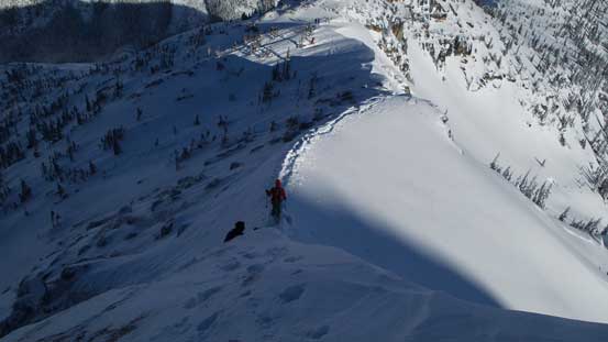 Ben and Alex just below the crux