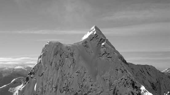 A zoomed-in shot of Needle Peak