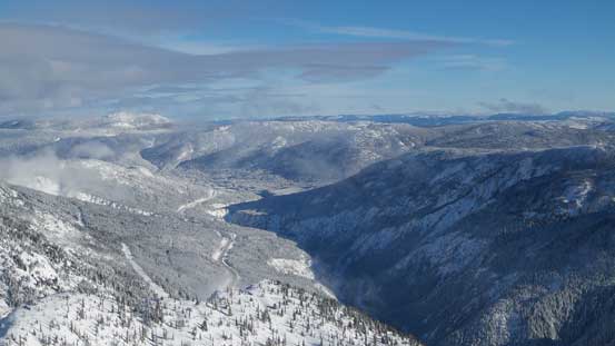 Could see the Coquihalla Highway down by the pass